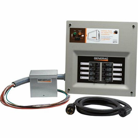 PERFECTPITCH HomeLink Prewired Manual Transfer Switch Kit - 30 amps, 8 Circuits - Aluminum Box - Model No. 6853 PE3655447